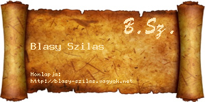 Blasy Szilas névjegykártya